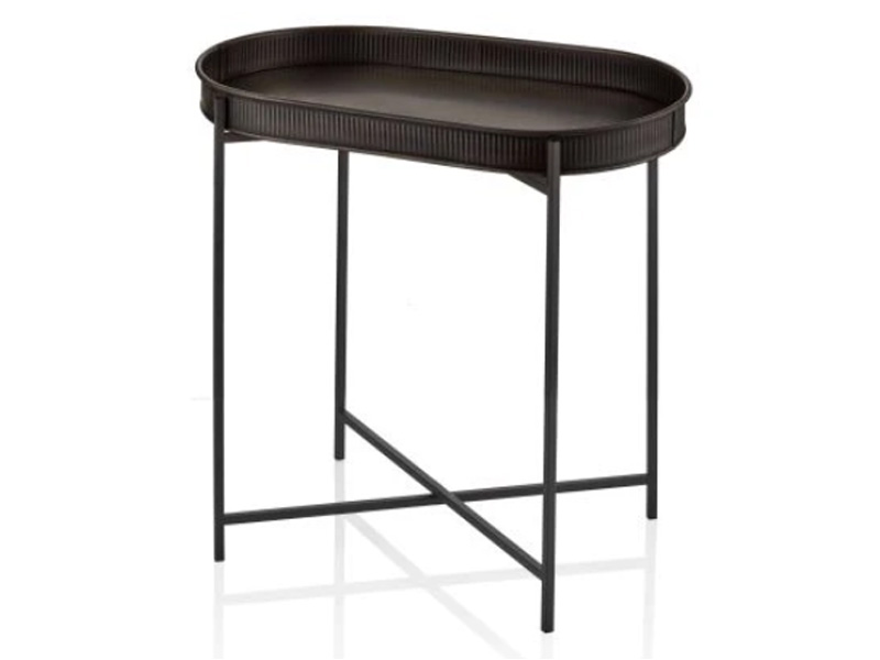 Black Oval Side Table