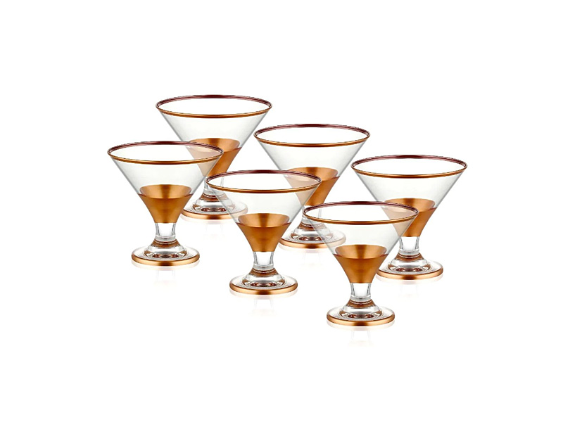 Glam Series Dessert Glasses, Set of 6 - Copper