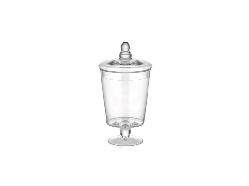 Footed Glass Jar With Lid - 24 cm (H)