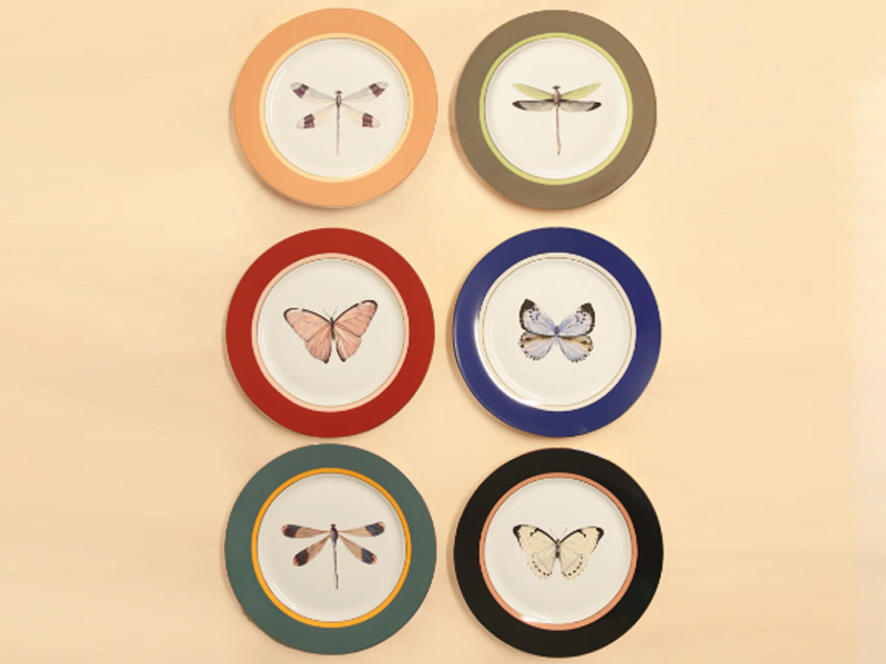 Blossom Series Porcelain Side Plates, Set of 6